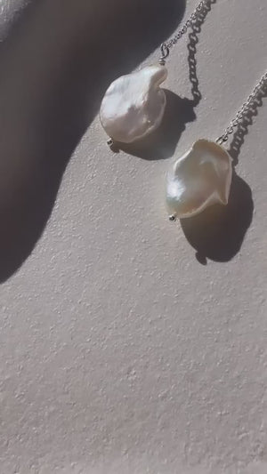 
                  
                    Load and play video in Gallery viewer, Pearl Hoop Bridal Earrings - Silver Jewellery Australia
                  
                