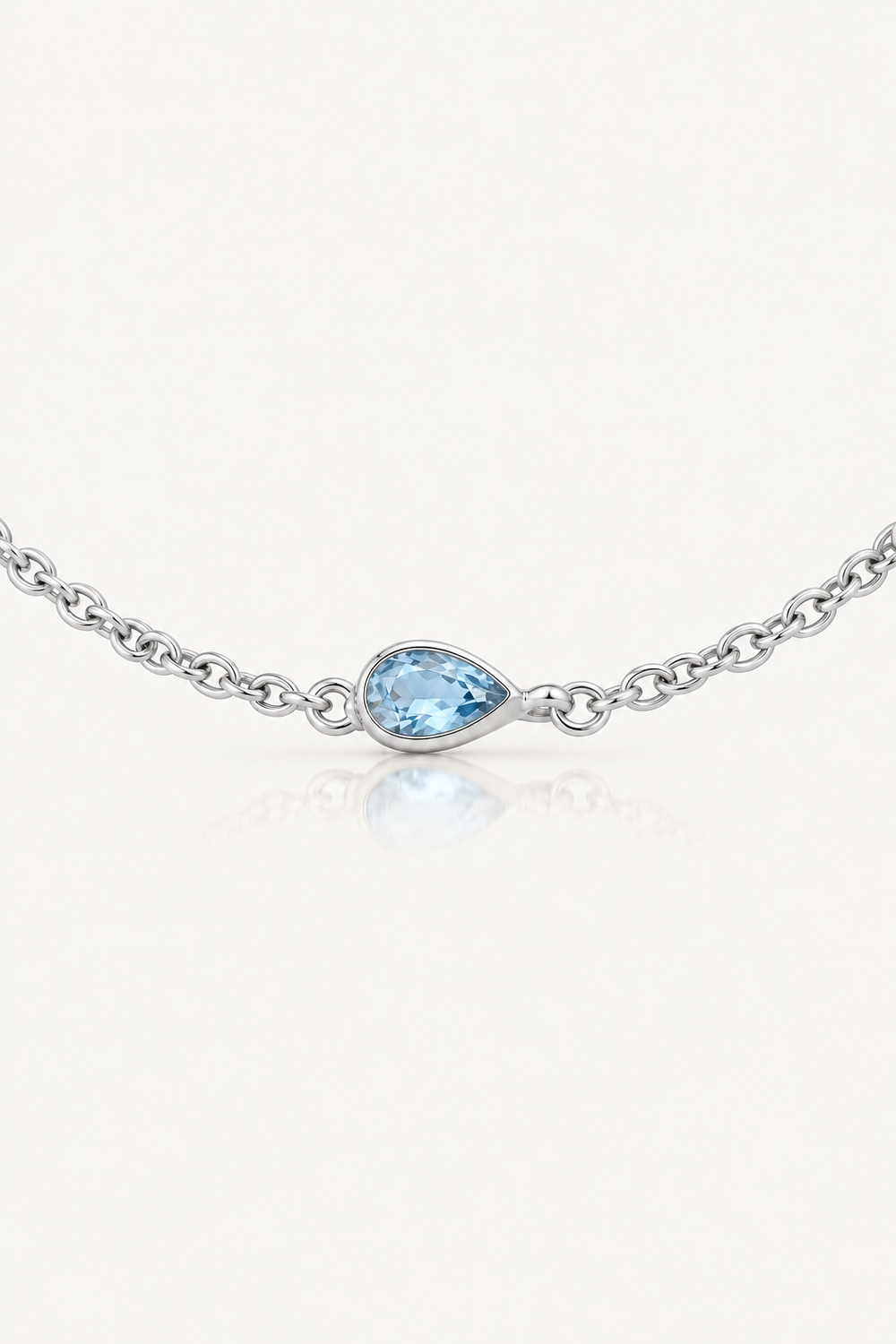 Blue topaz wedding bracelet in silver with an adjustable 3cm extender
