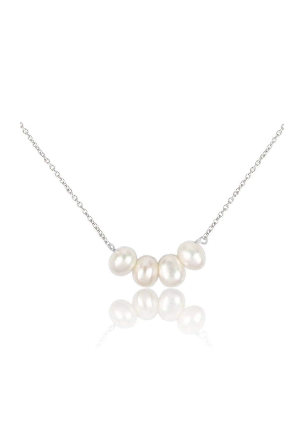 POPPY PEARL NECKLACE SILVER Lolaknightofficial