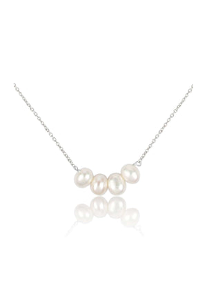 
                  
                    Load image into Gallery viewer, POPPY - PEARL NECKLACE - SILVER
                  
                