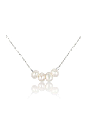 
                  
                    Load image into Gallery viewer, POPPY PEARL NECKLACE SILVER
                  
                