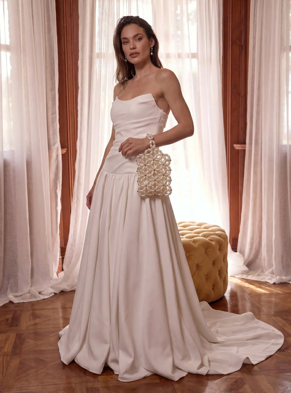 Luxury pearl bridal clutch perfect for wedding receptions, bridal showers and wedding day styling