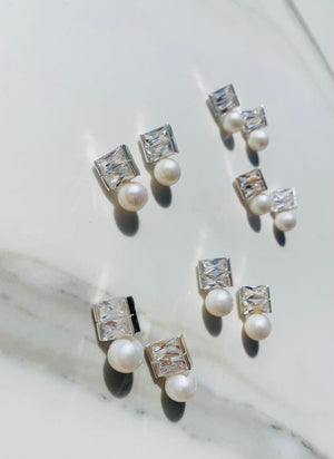 
                  
                    Load image into Gallery viewer, Elegant Luna Earrings Silver - Bridal Jewellery Australia
                  
                
