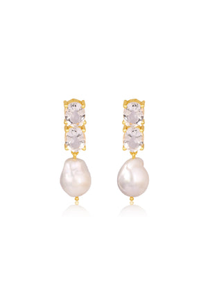 
                  
                    Load image into Gallery viewer, 18ct Gold Ayla Bridal Earrings - Australia Wedding
                  
                
