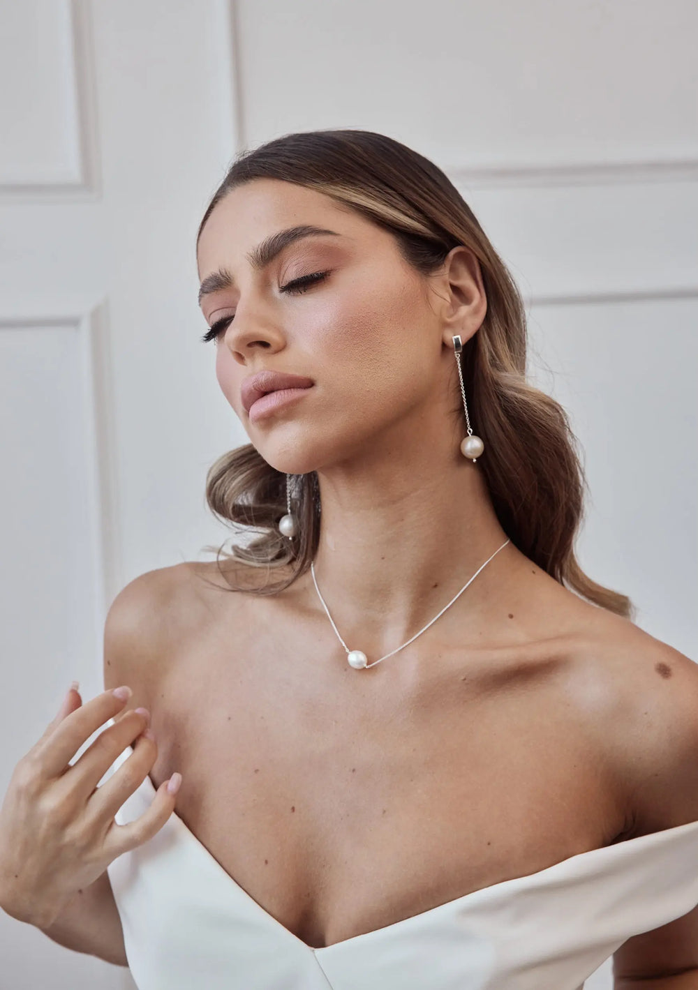 Elegant CLARA Silver Necklace - Bridal Jewellery Australia