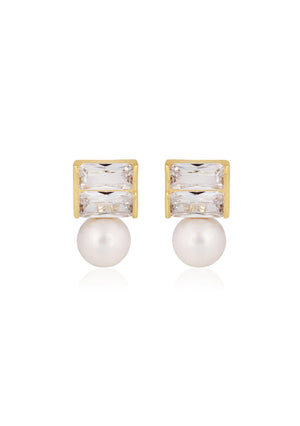 
                  
                    Load image into Gallery viewer, Luna Bridal 18ct Gold Earrings - Elegant Wedding Jewellery
                  
                
