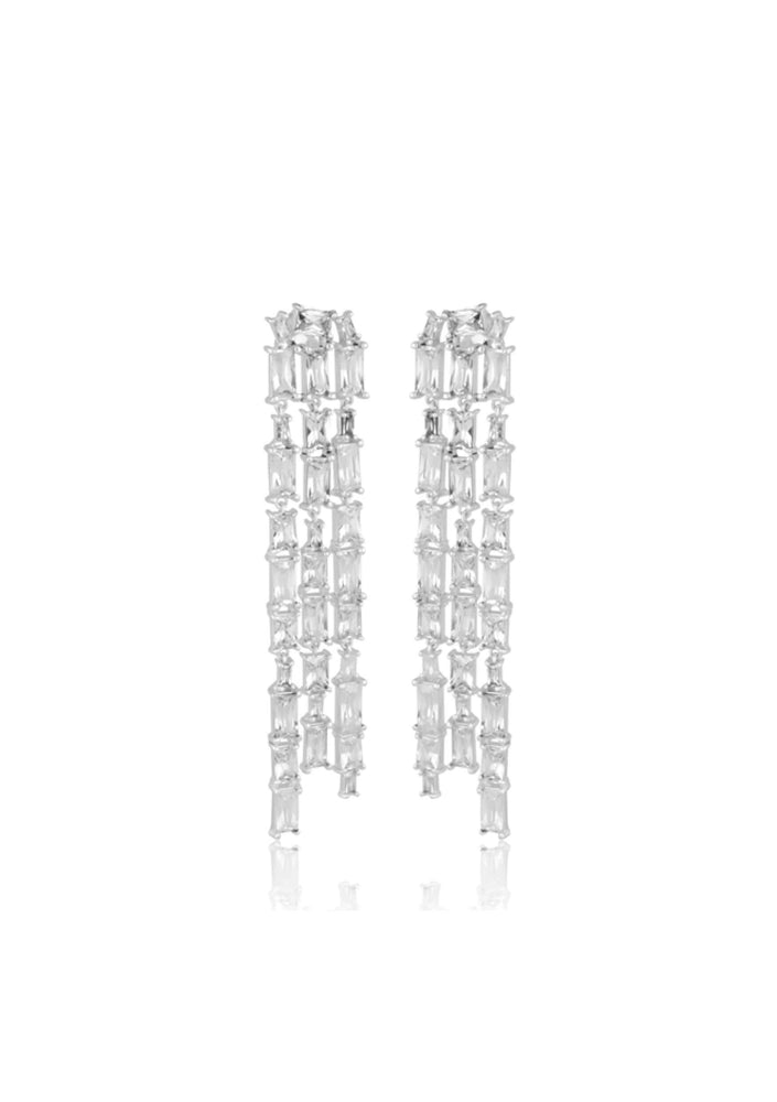 EVELYN EARRINGS SILVER: Elegant Bridal Jewellery