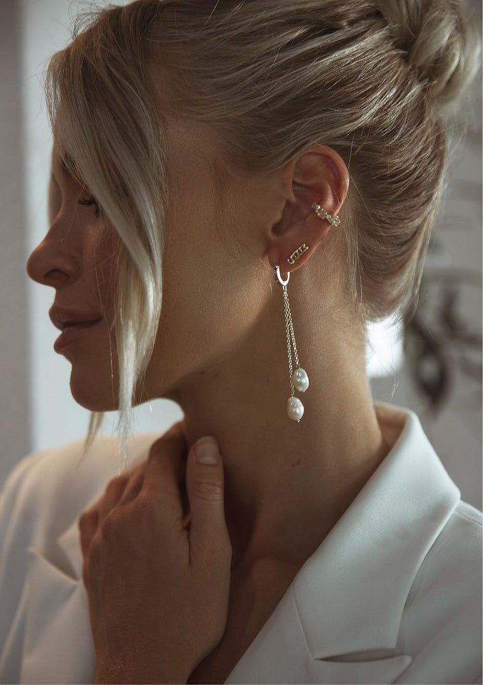 
                  
                    Load image into Gallery viewer, Carla Bridal 18ct Gold Earrings | Australian Wedding Jewel
                  
                