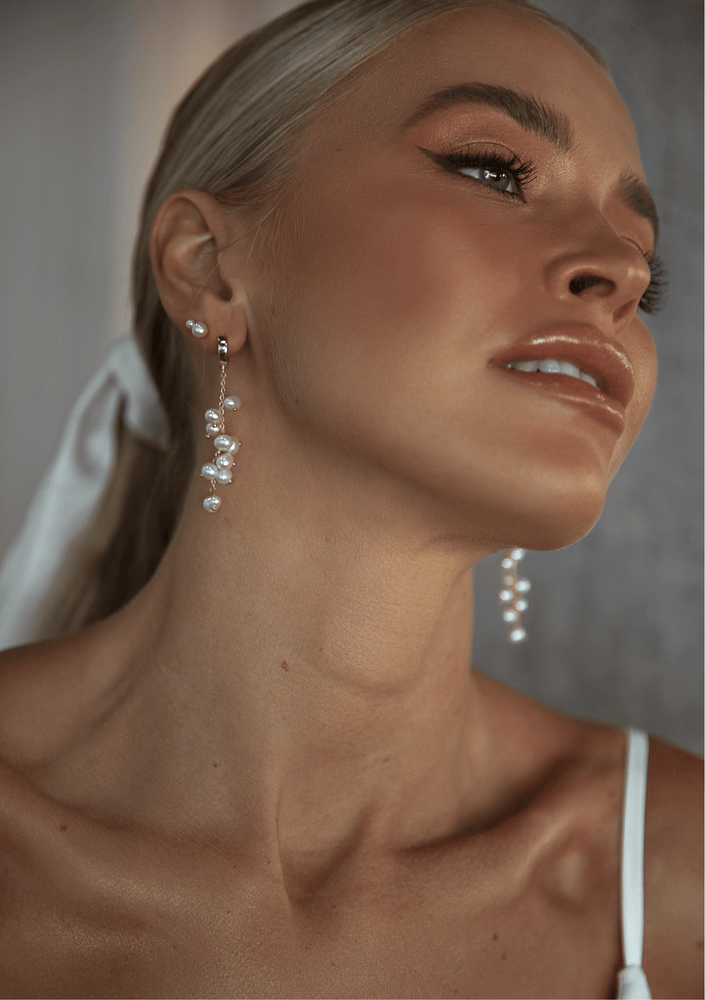 Elegant 18CT Gold Maree Bridal Earrings - Jewellery Australia