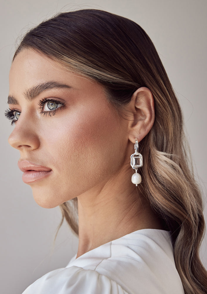 
                  
                    Load image into Gallery viewer, Elegant Bridal Imogen Silver Earrings | Australia
                  
                