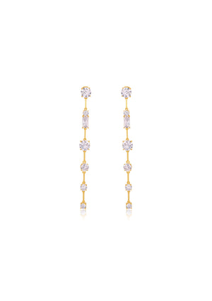 
                  
                    Load image into Gallery viewer, Isabella 18ct Gold Bridal Earrings - Elegant Wedding
                  
                