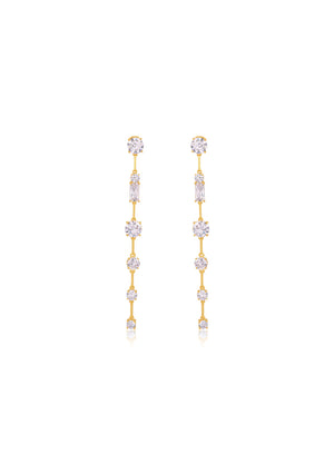 
                  
                    Load image into Gallery viewer, Isabella 18ct Gold Bridal Earrings - Elegant Wedding
                  
                