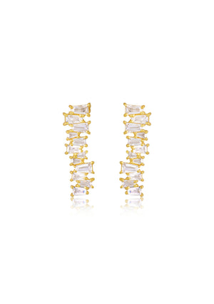 
                  
                    Load image into Gallery viewer, NORA LARGE 18CT Gold CZ Earrings | Bridal Jewellery 
                  
                