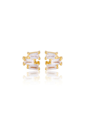 
                  
                    Load image into Gallery viewer, Nora Small  Modern 18CT Gold Bridal Earrings - Australia
                  
                