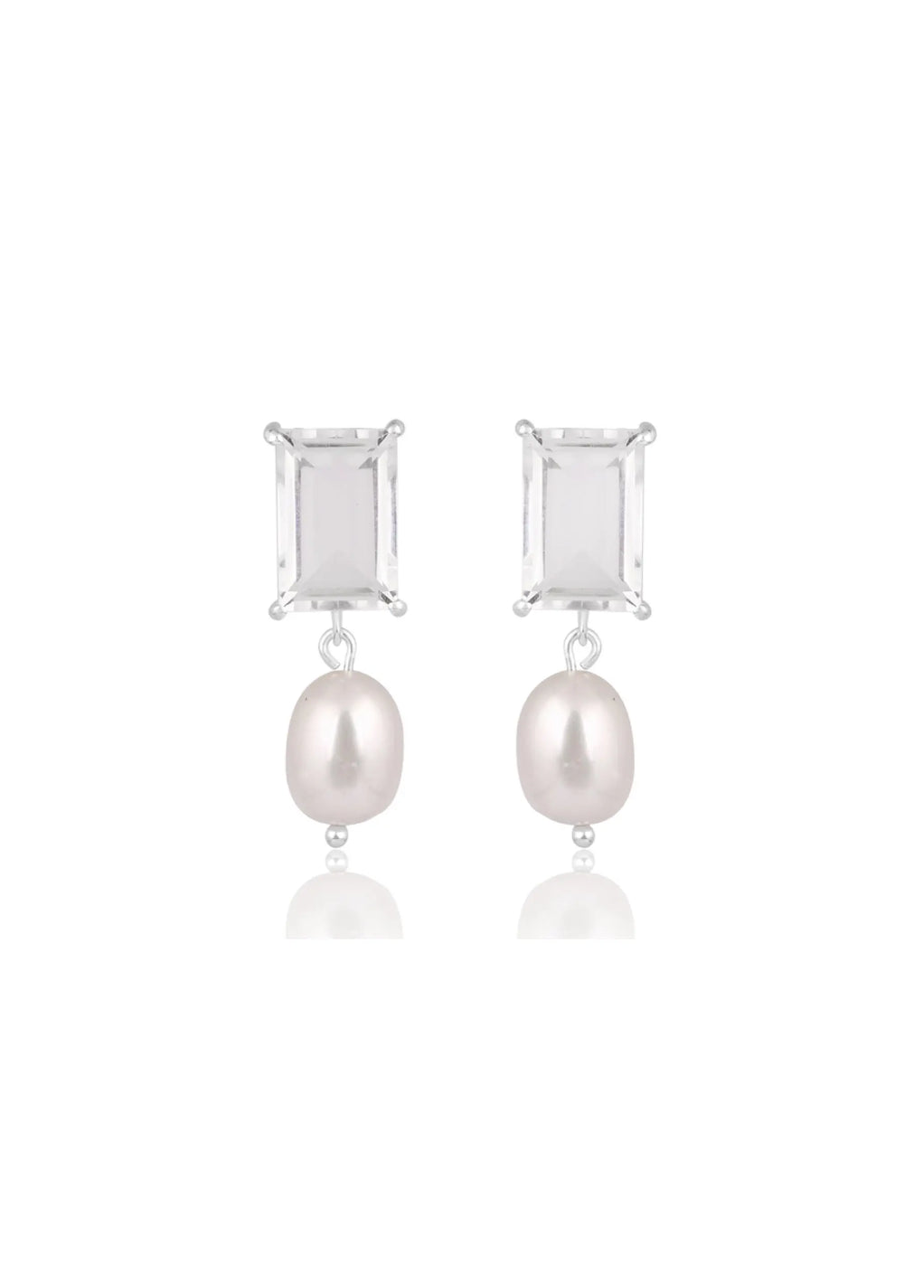 silver bridal earrings