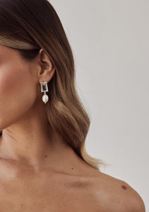 
                  
                    Load image into Gallery viewer, THEA: Modern Bridal Silver Earrings | Jewellery Australia
                  
                