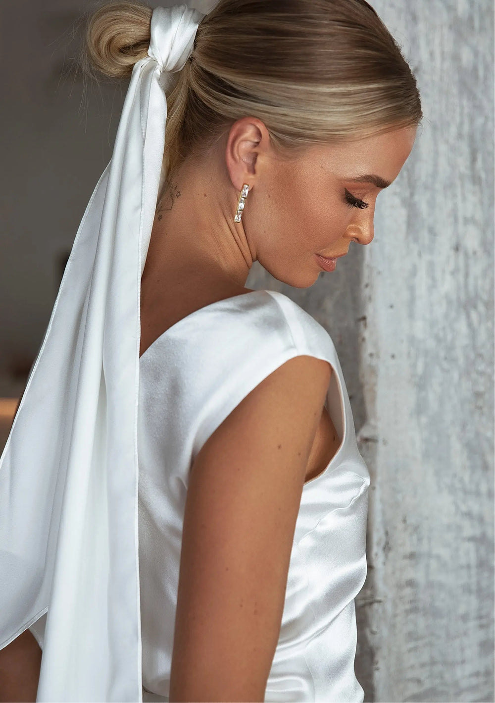 Vienna Silk Satin Hair Scarf - Bridal Accessories Australia