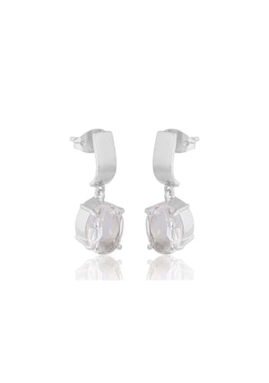 
                  
                    Load image into Gallery viewer, Elegant Ella Silver Earrings - Bridal Jewellery Australia
                  
                