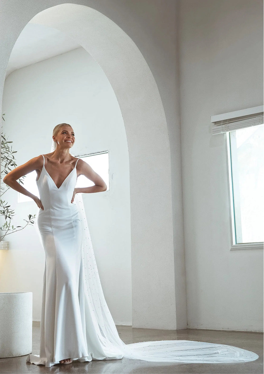 modern bridal veil