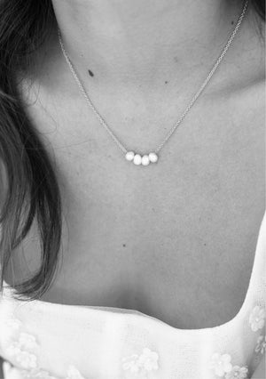 
                  
                    Load image into Gallery viewer, Silver Pearl Bridal necklace - Wedding Jewellery Australia
                  
                