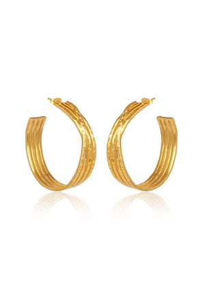 
                  
                    Load image into Gallery viewer, Elegant 18CT Gold Stevie Hoop Earrings for Bridal Australia
                  
                